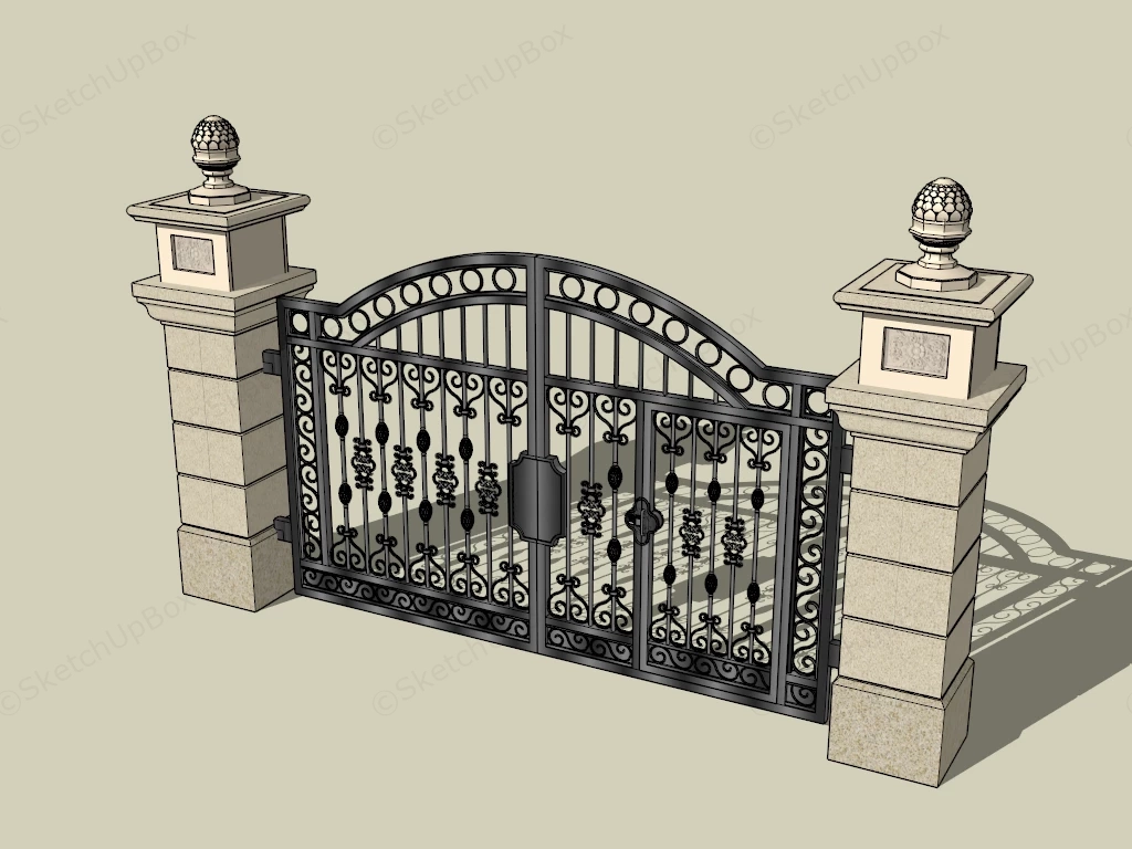 Iron Driveway Gates sketchup model preview - SketchupBox