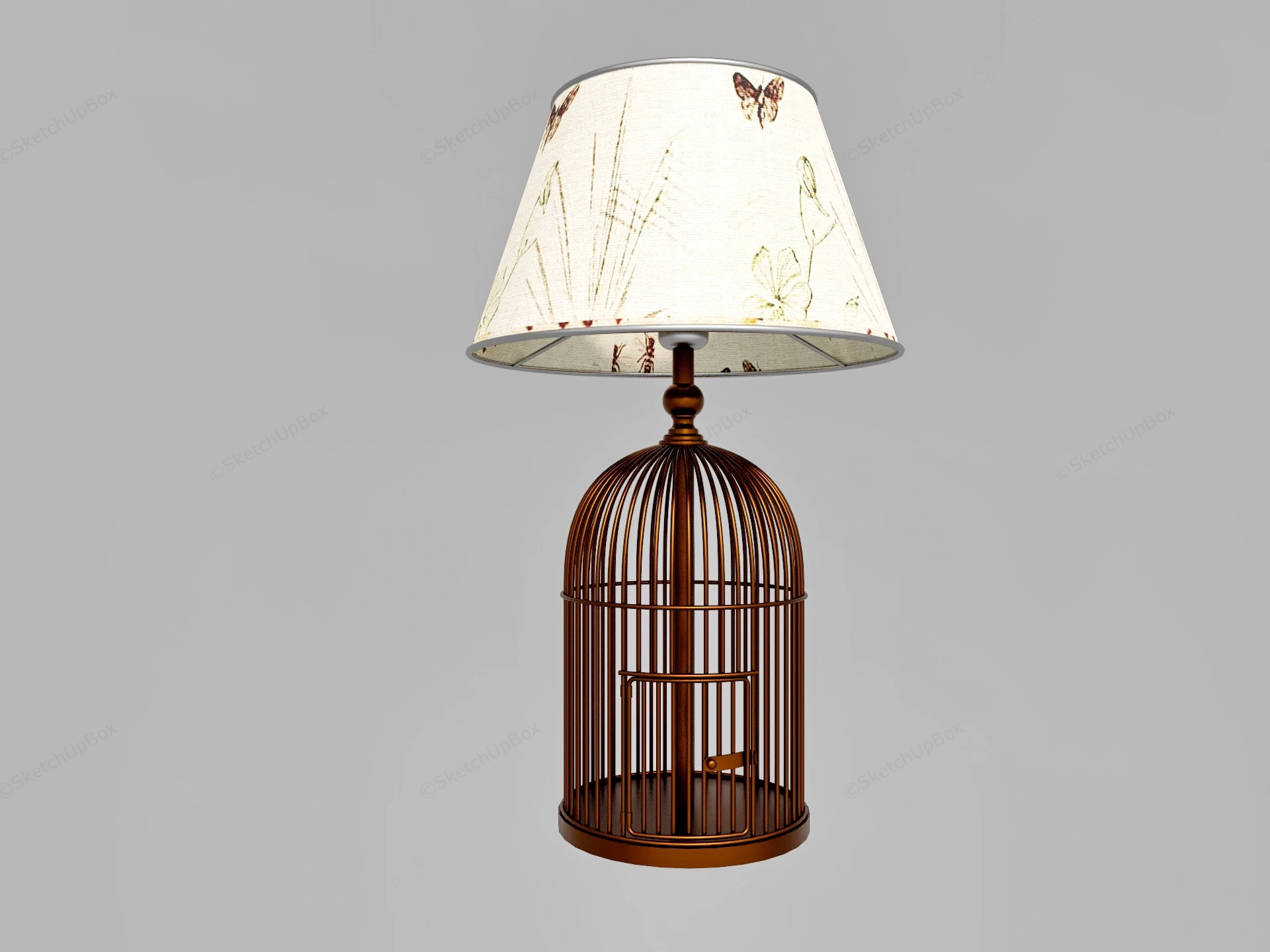 Brass Birdcage Table Lamp sketchup model preview - SketchupBox