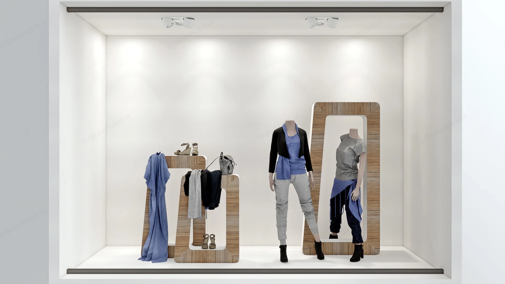 Lady Clothing Store Window Display sketchup model preview - SketchupBox