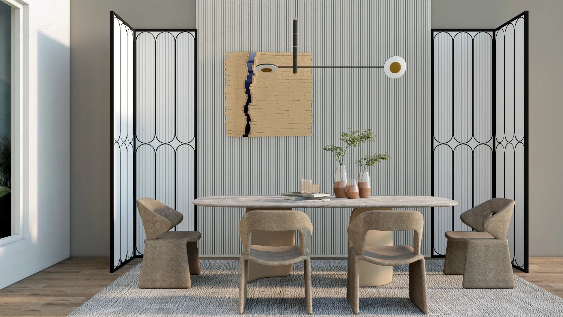 Minimal Dining Room Design sketchup model preview - SketchupBox