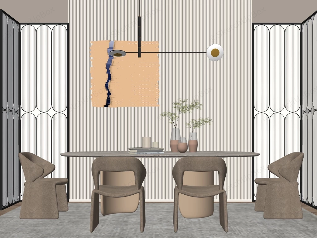 Minimal Dining Room Design sketchup model preview - SketchupBox