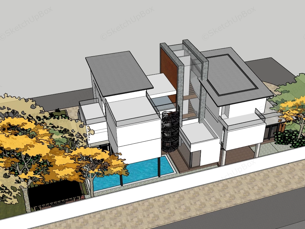 Small Commercial Office Building sketchup model preview - SketchupBox