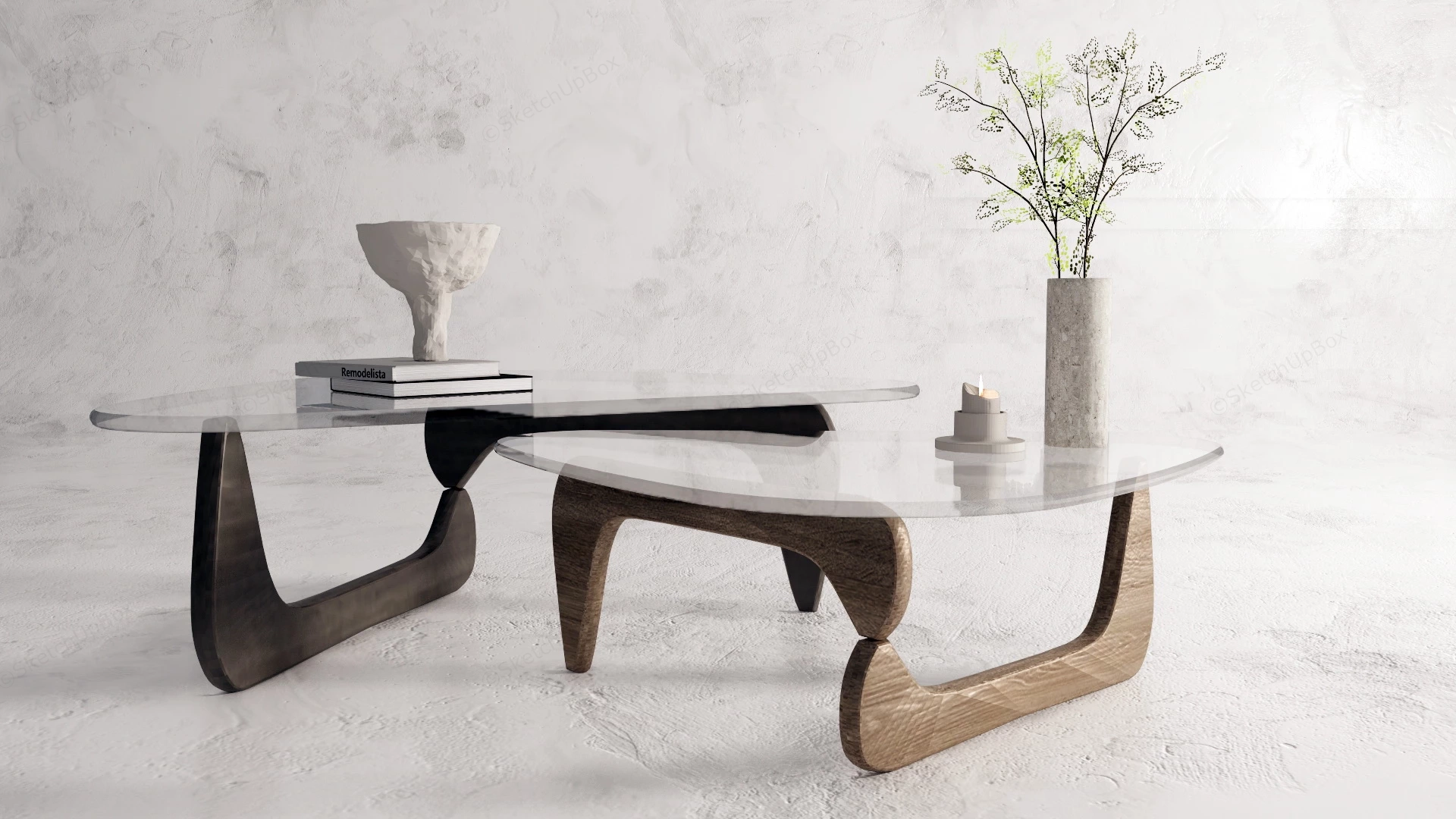 Zen Style Nesting Coffee Table sketchup model preview - SketchupBox