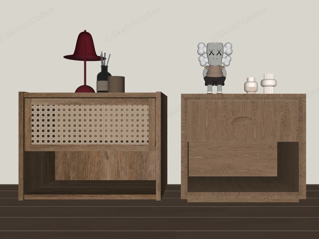 Wabi Sabi Style Nightstands sketchup model preview - SketchupBox