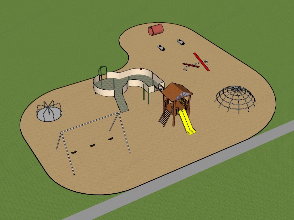 Children Playground Equipment sketchup model preview - SketchupBox