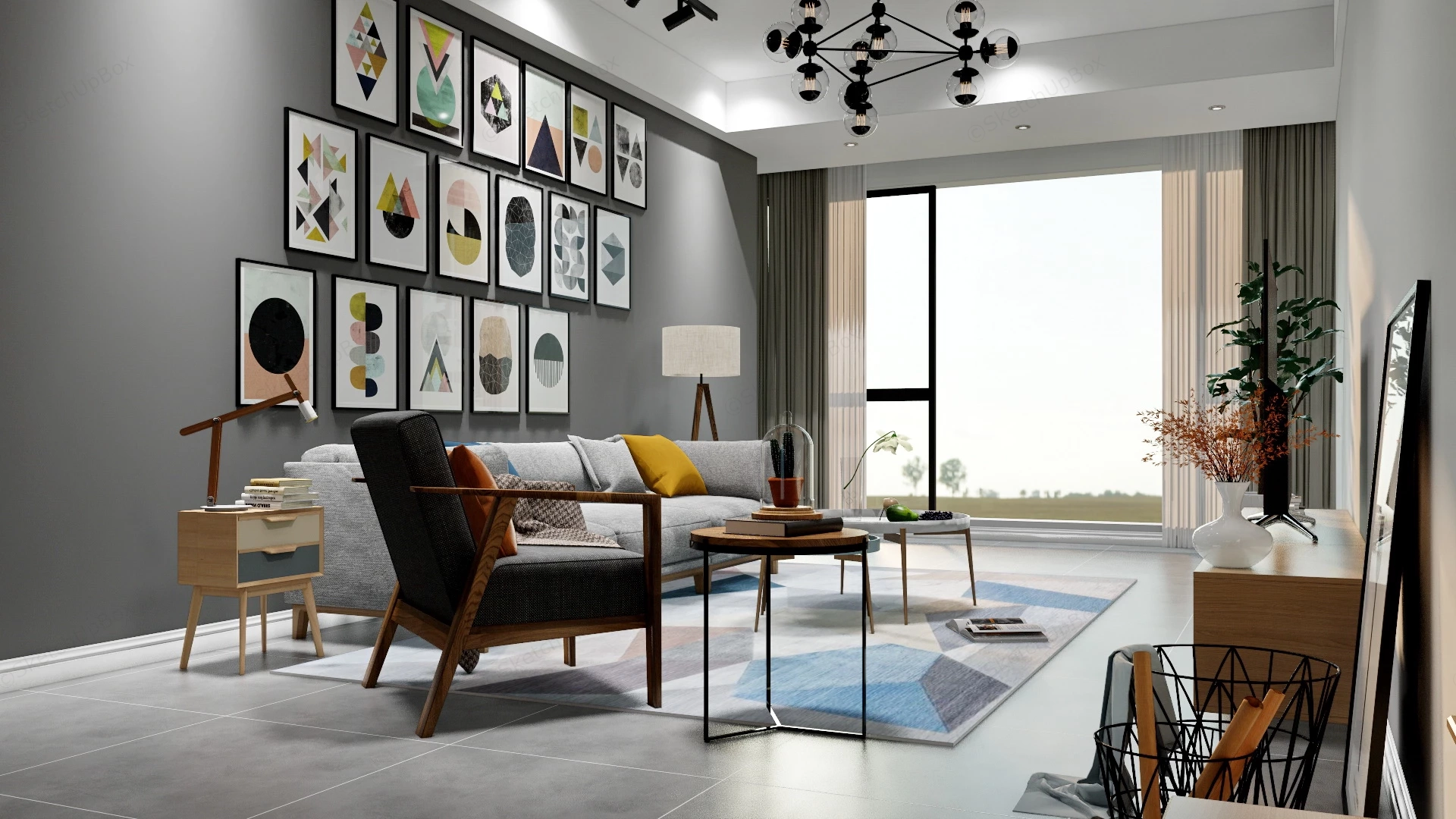 Living Room And Dining Room Combo Ideas sketchup model preview - SketchupBox