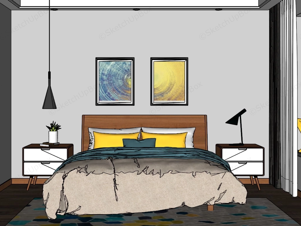 Tranquil Bedroom Ideas sketchup model preview - SketchupBox