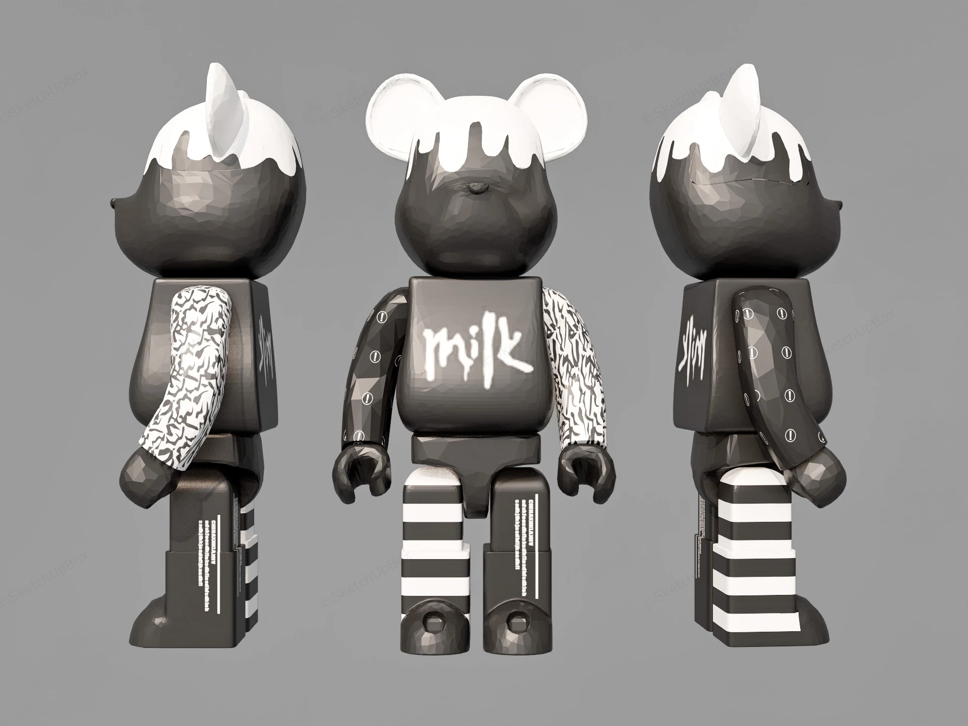 Bearbrick Chocolate X Milk Figurine sketchup model preview - SketchupBox