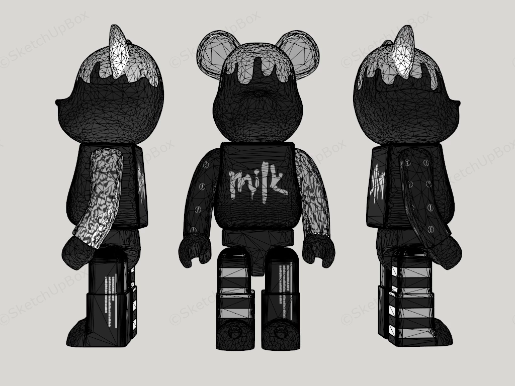Bearbrick Chocolate X Milk Figurine sketchup model preview - SketchupBox