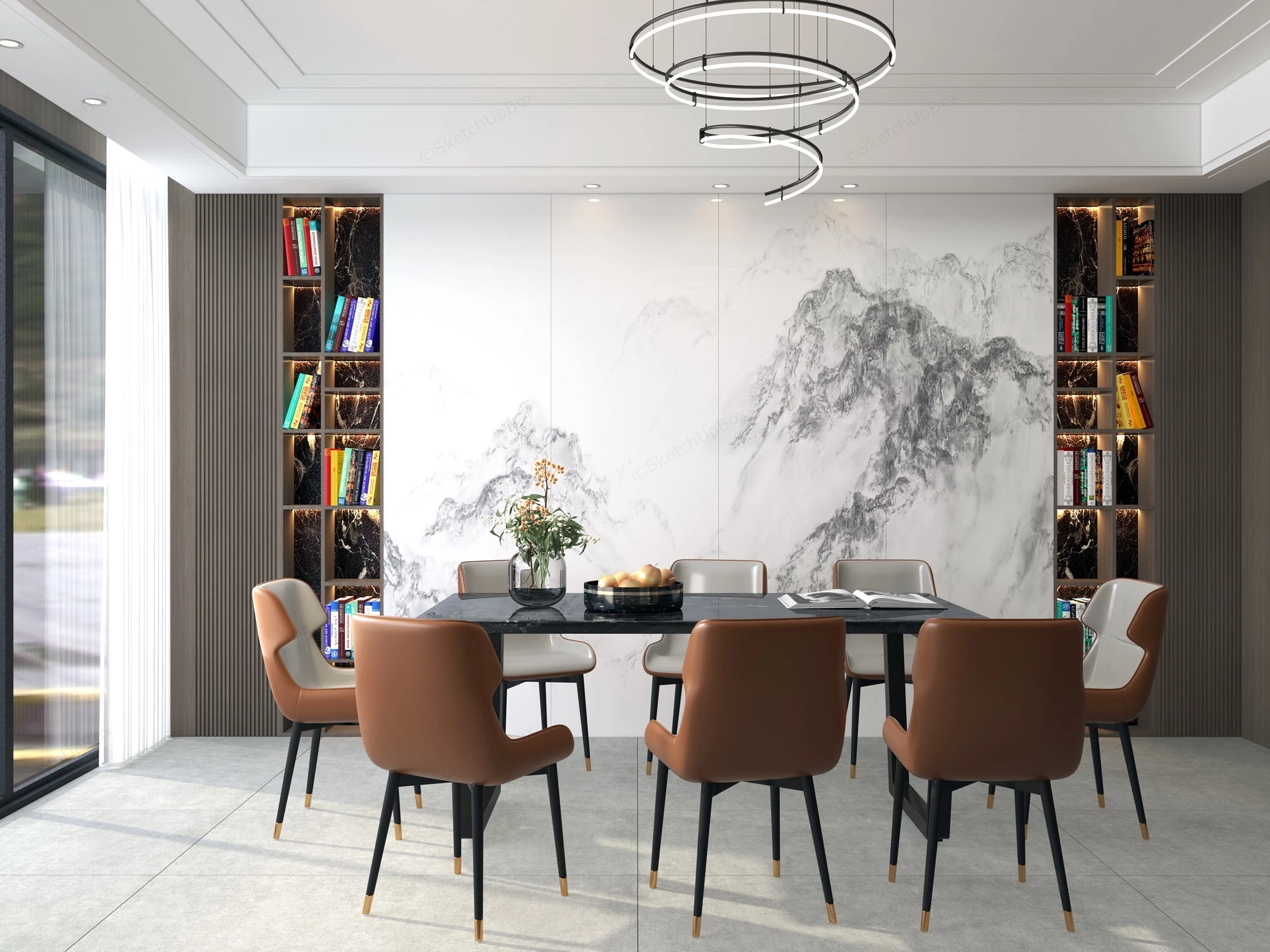 Modern Luxury Dining Room Design sketchup model preview - SketchupBox