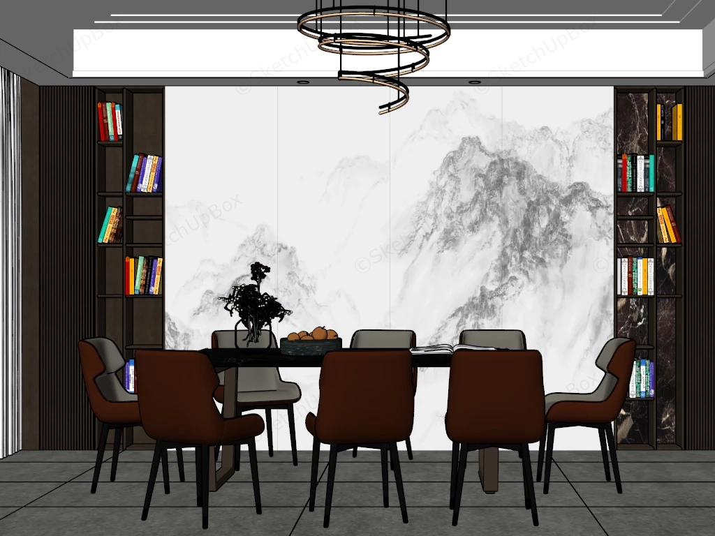 Modern Luxury Dining Room Design sketchup model preview - SketchupBox