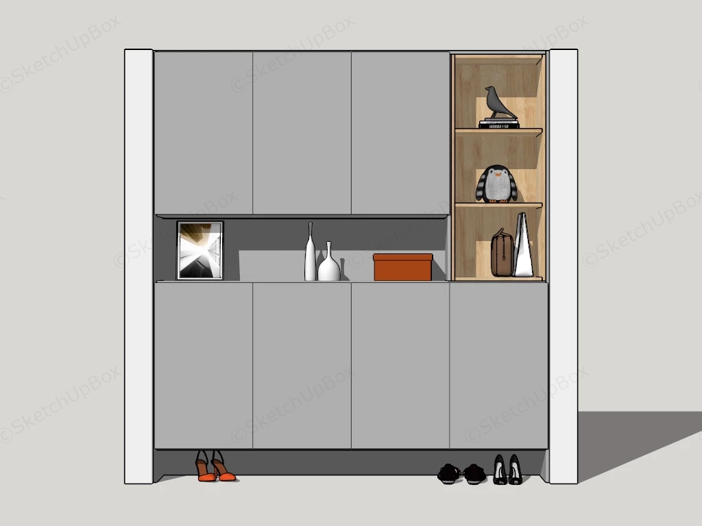 Entryway Shoe Storage Cabinet sketchup model preview - SketchupBox