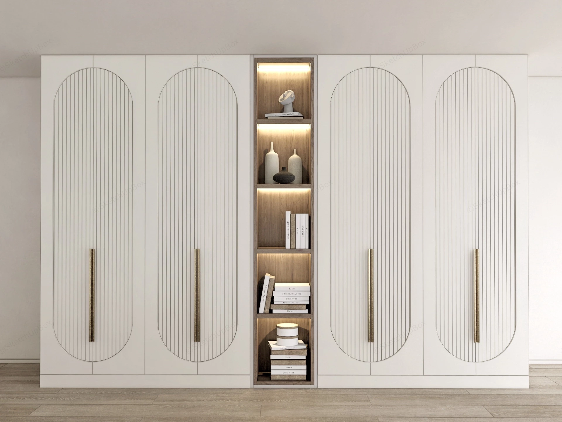 Elegant White Armoire Wardrobe sketchup model preview - SketchupBox