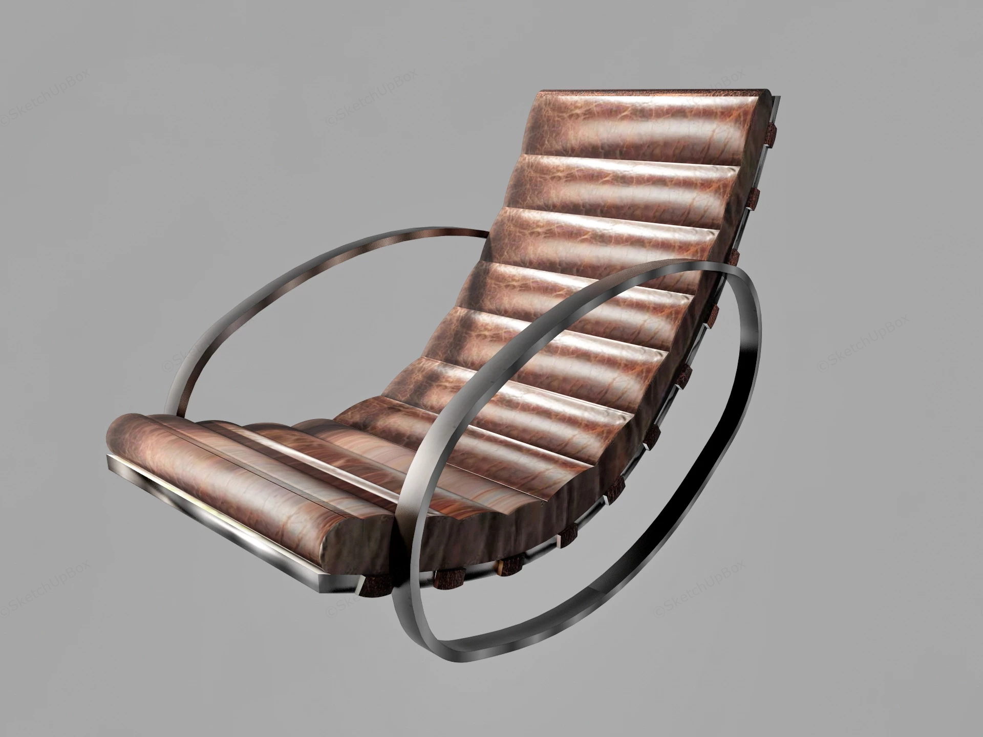 Brown Leather Rocking Chair sketchup model preview - SketchupBox