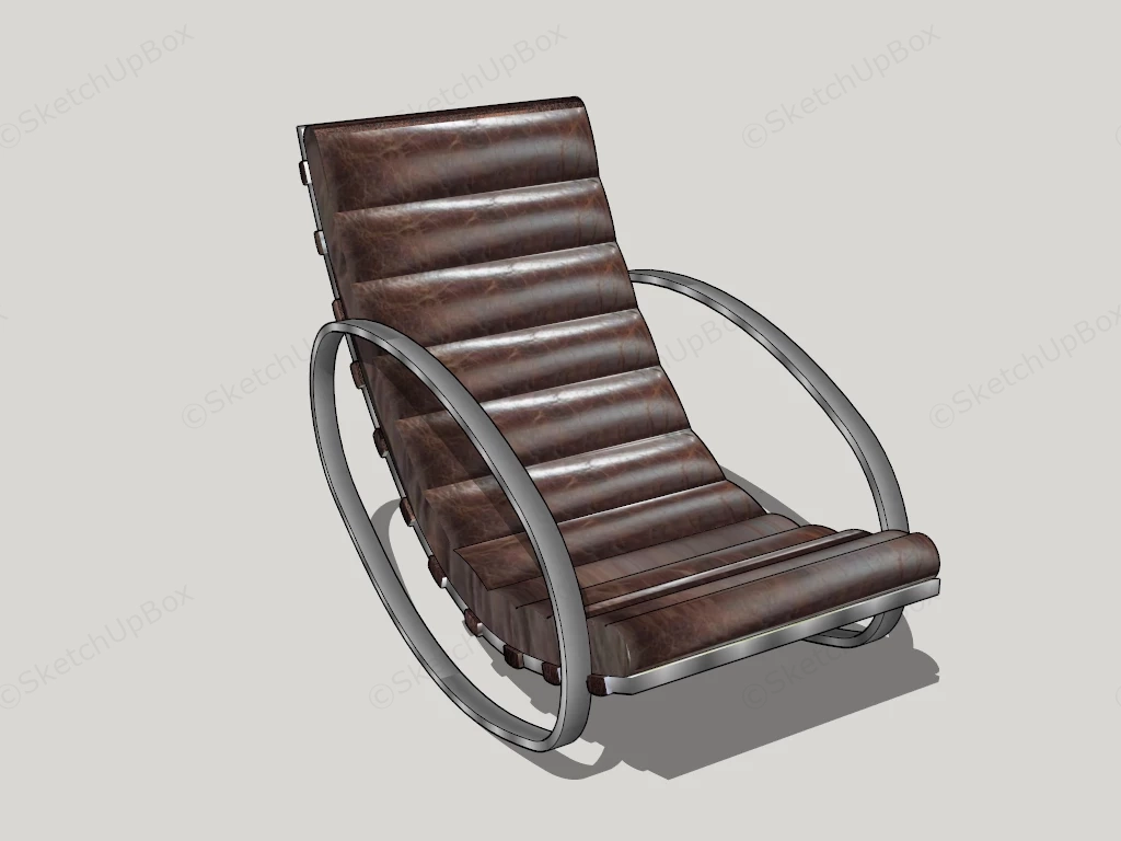 Brown Leather Rocking Chair sketchup model preview - SketchupBox