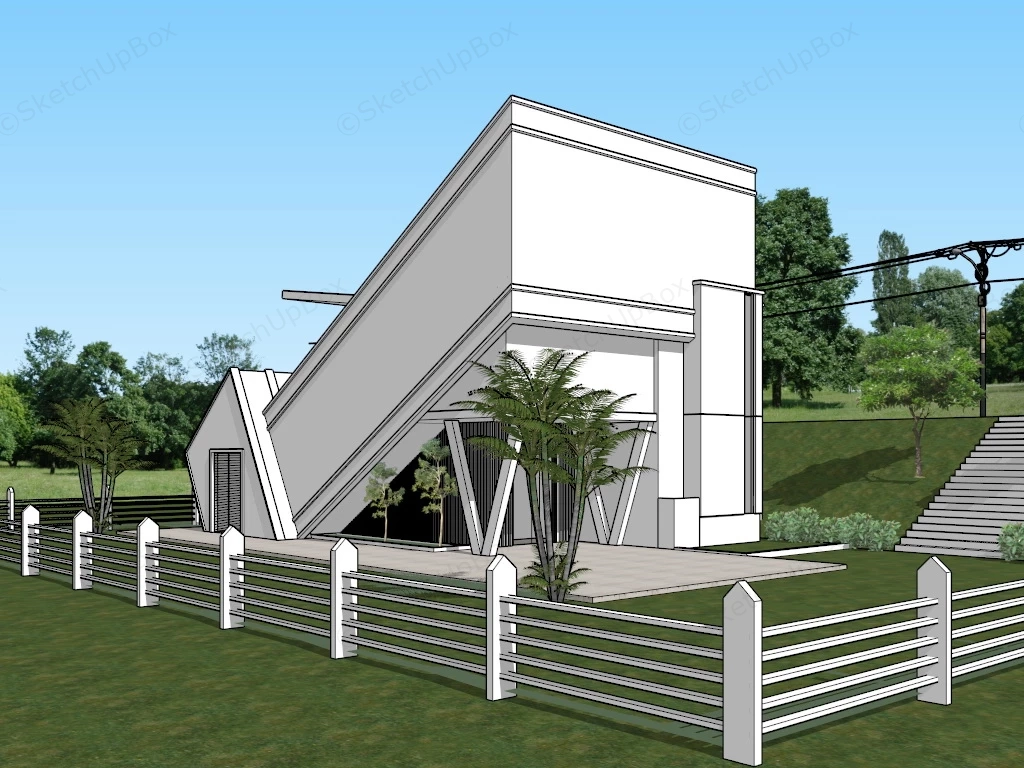 Ultra Modern House Exterior Design sketchup model preview - SketchupBox