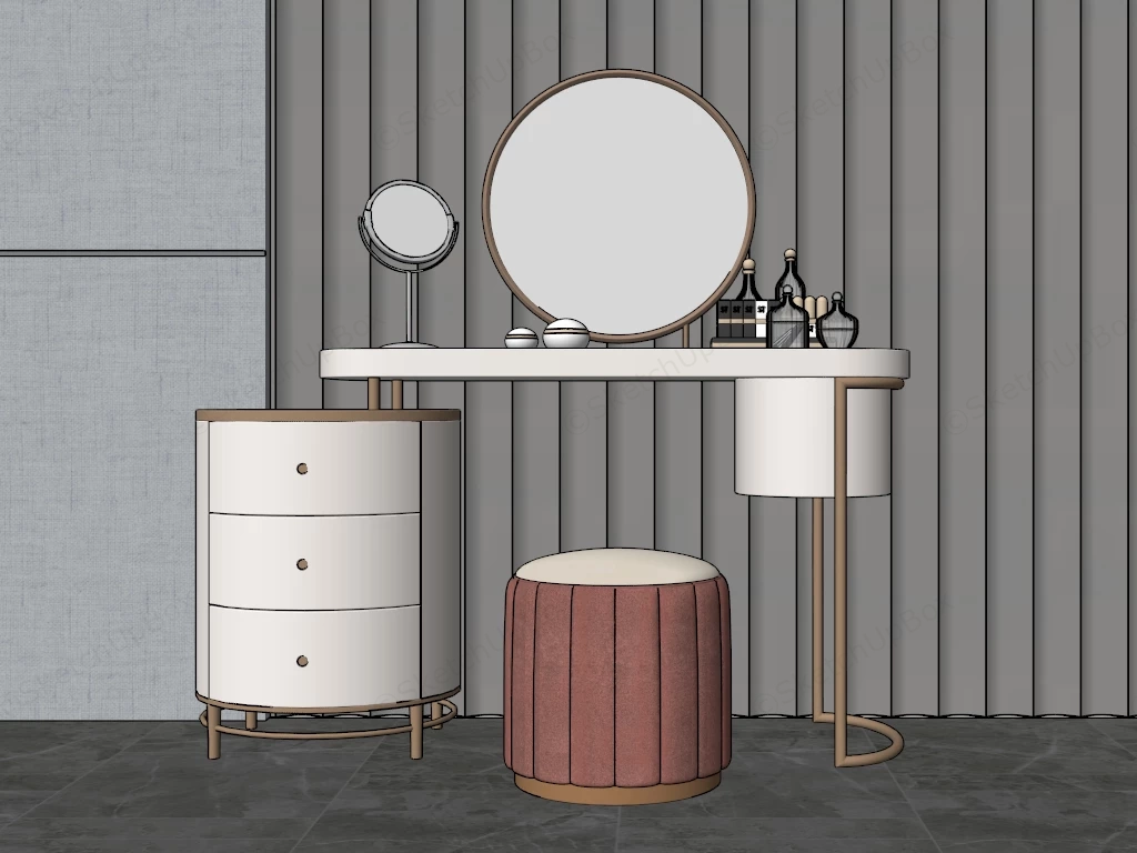 Aesthetic Dressing Table sketchup model preview - SketchupBox