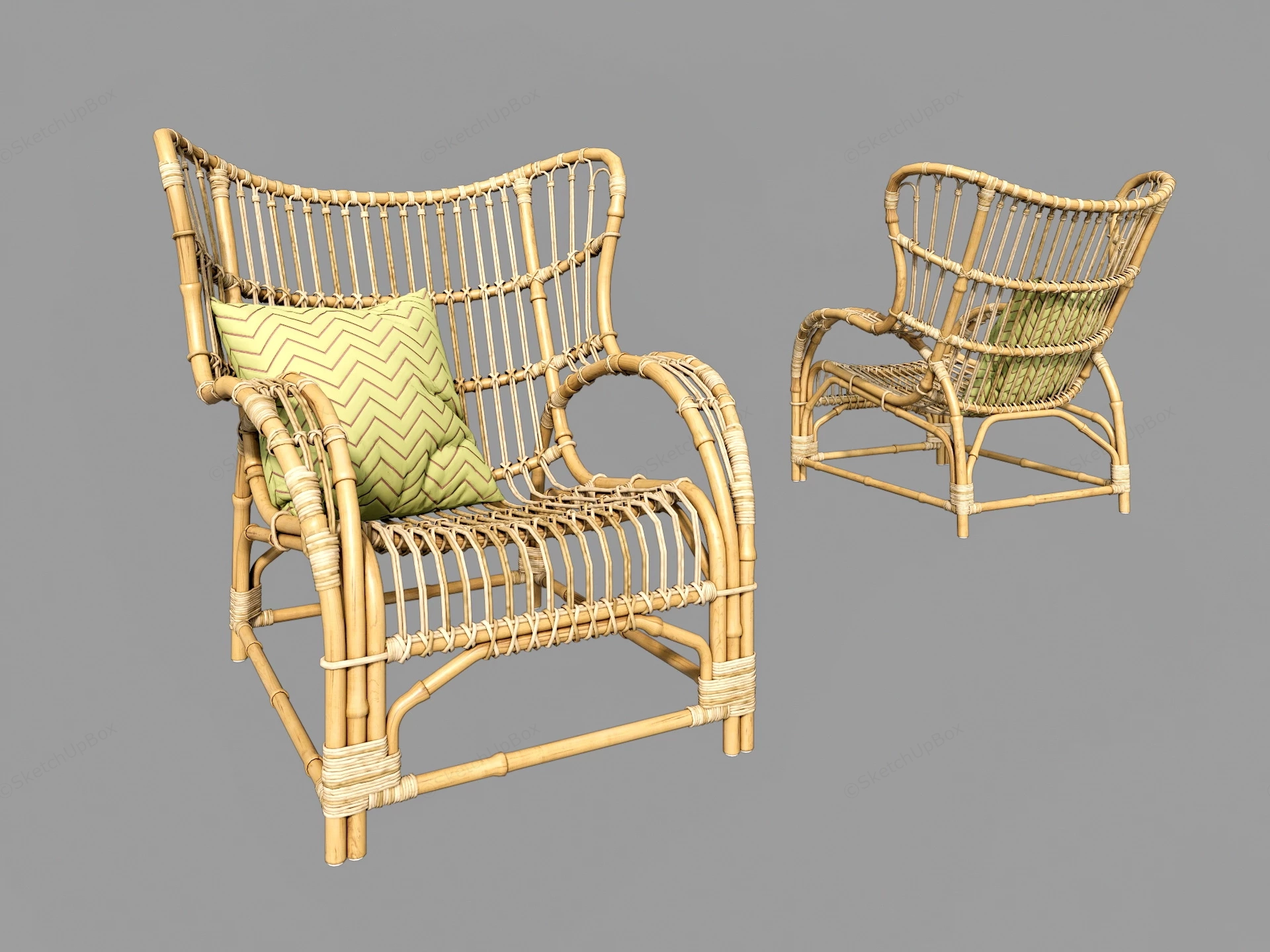 Bamboo And Rattan Chair sketchup model preview - SketchupBox