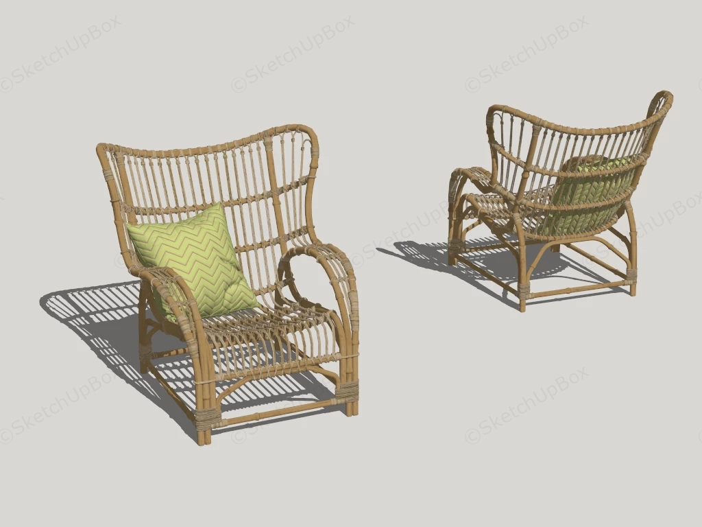 Bamboo And Rattan Chair sketchup model preview - SketchupBox