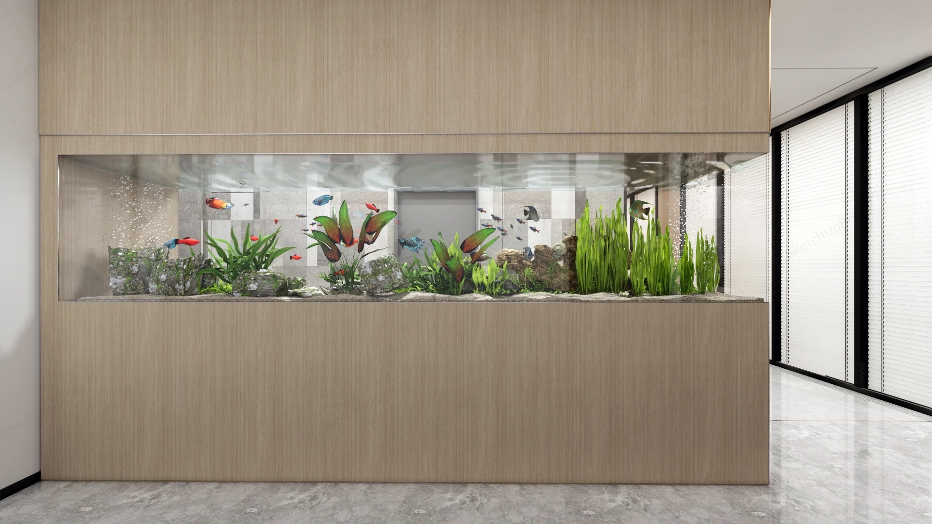 Office Aquarium Design sketchup model preview - SketchupBox