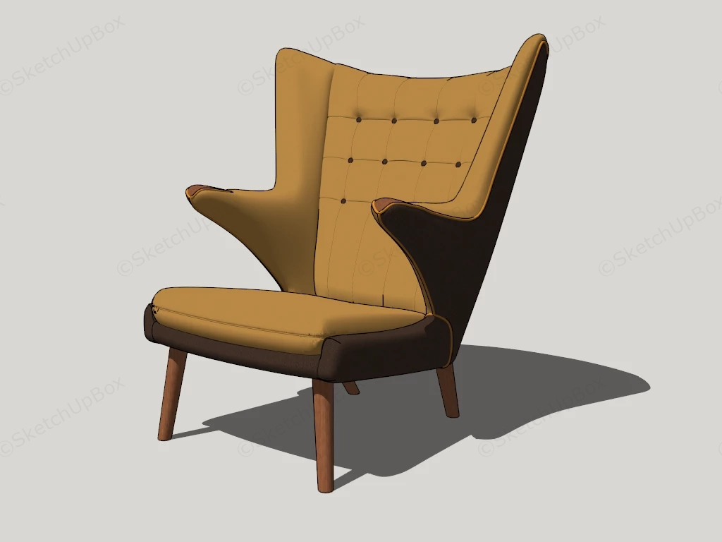 Modern Wingback Chair sketchup model preview - SketchupBox