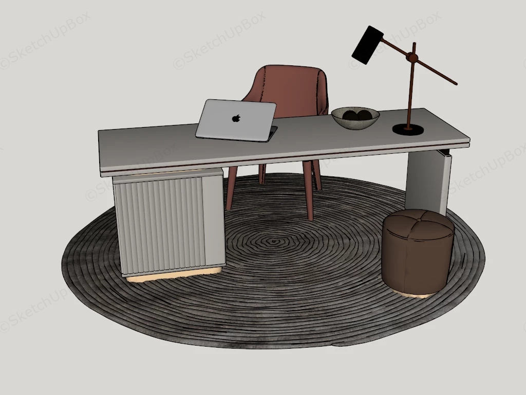 Modern Home Office Desk sketchup model preview - SketchupBox