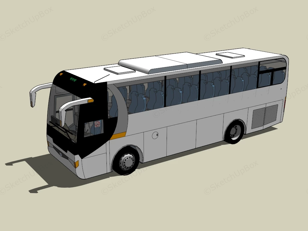 White Coach Bus sketchup model preview - SketchupBox
