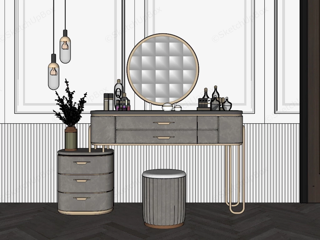 Modern Luxury Makeup Vanity sketchup model preview - SketchupBox