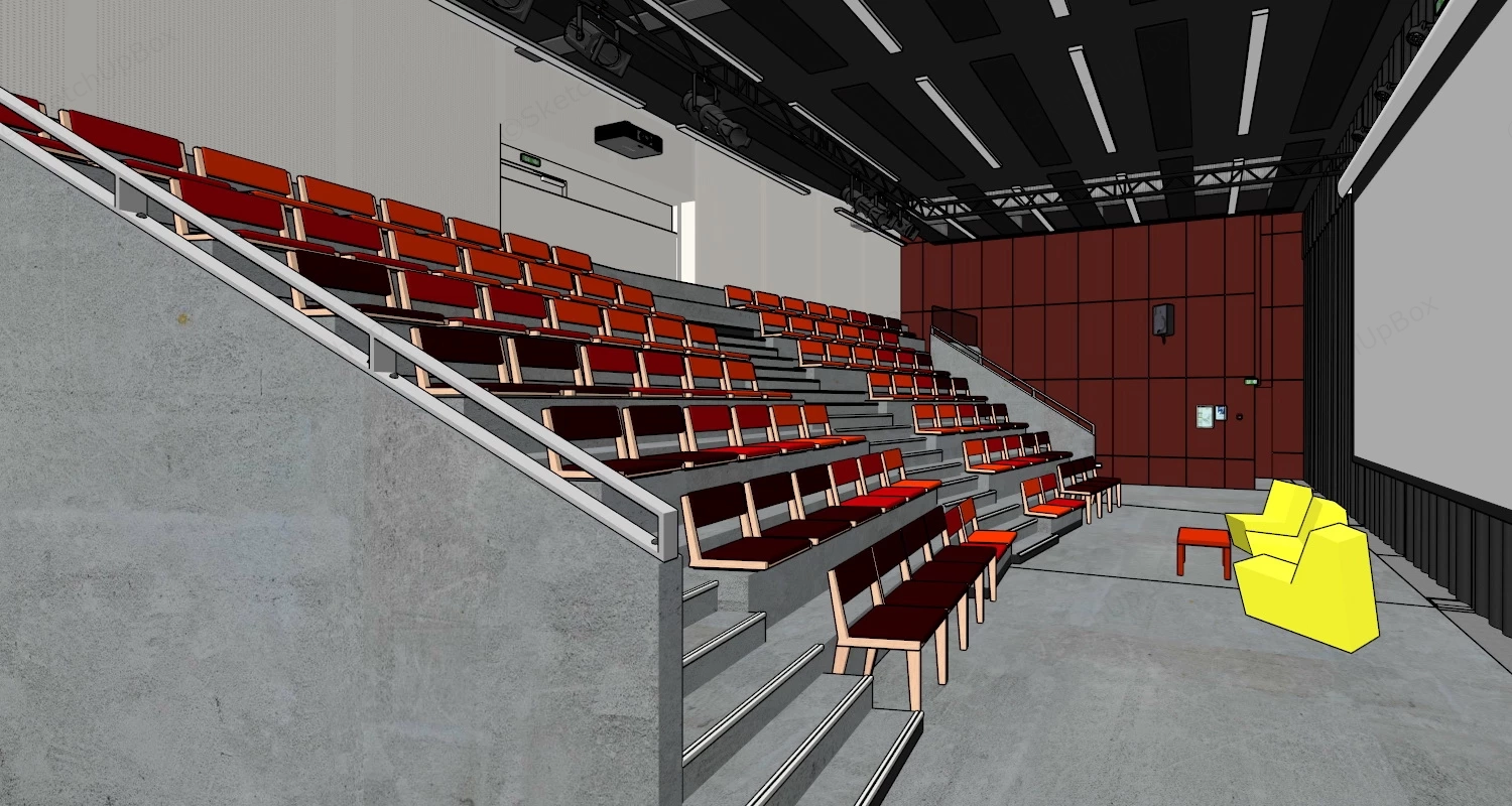 Small Cinema Auditorium sketchup model preview - SketchupBox