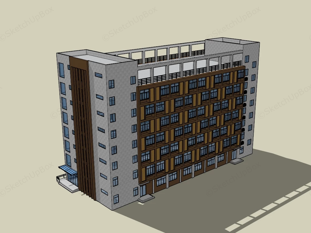 Office Building Facade Design sketchup model preview - SketchupBox