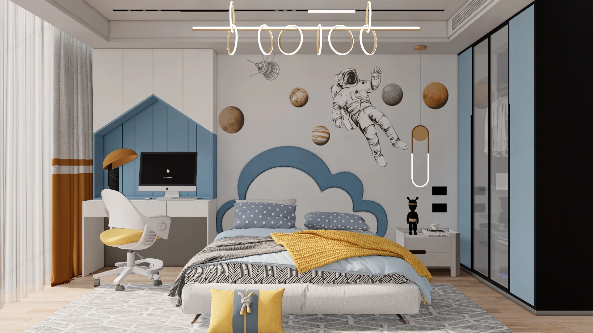 Cool Toddler Boy Room Idea sketchup model preview - SketchupBox