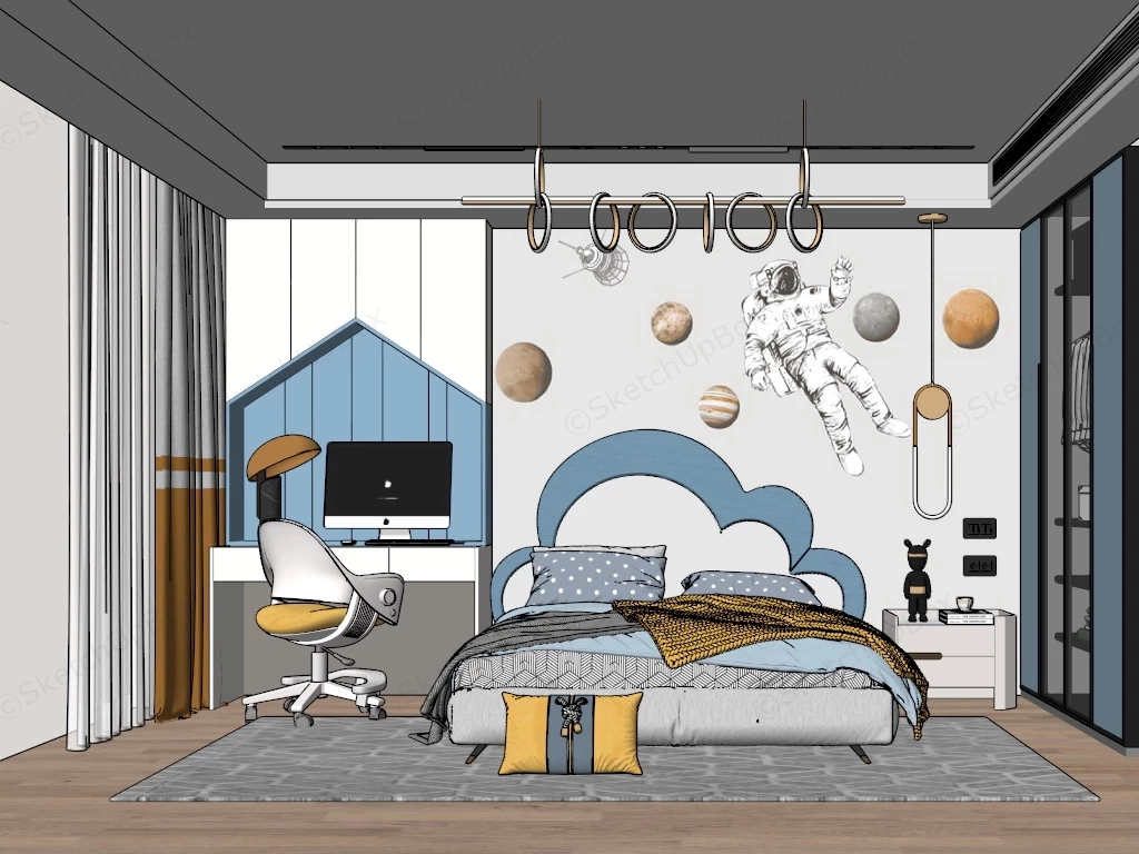 Cool Toddler Boy Room Idea sketchup model preview - SketchupBox