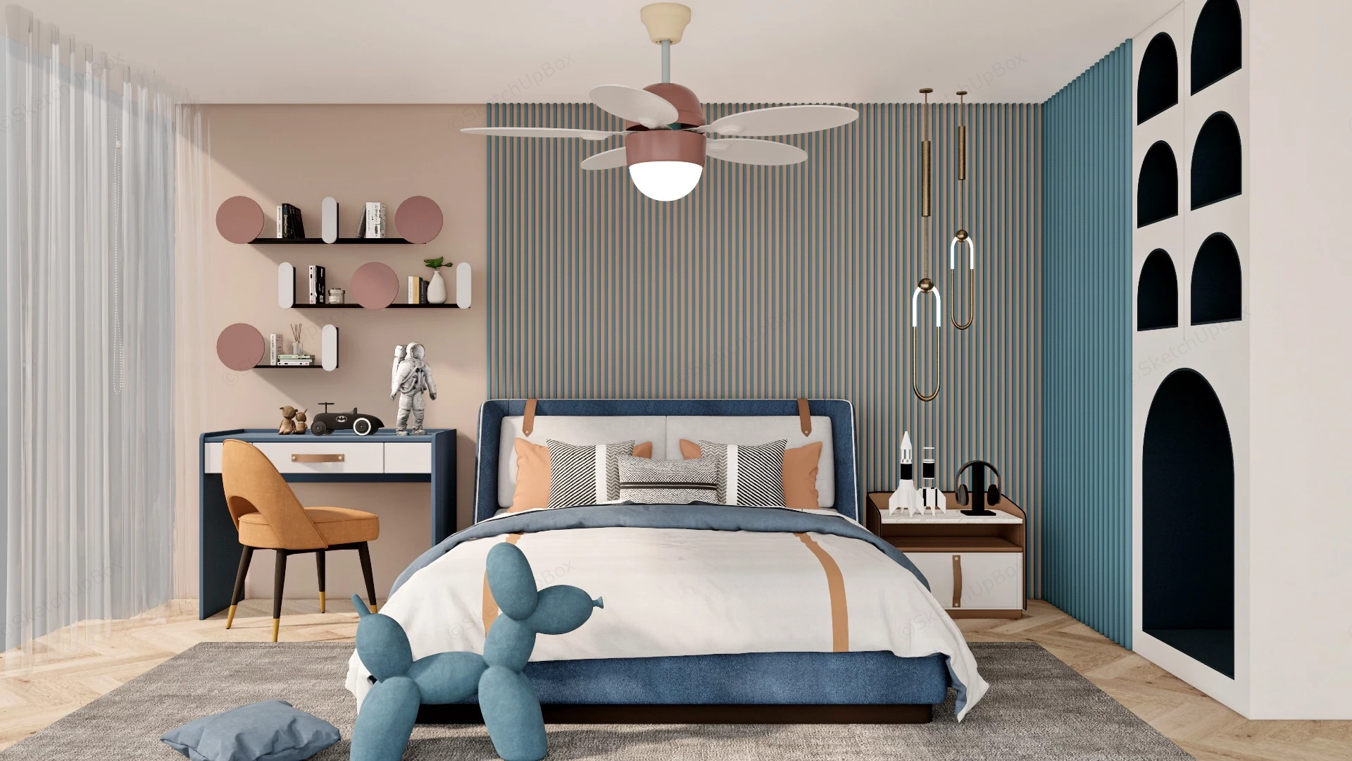 Luxury Toddler Boy Bedroom sketchup model preview - SketchupBox