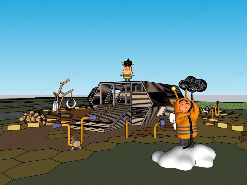 Honeycomb Theme Playground sketchup model preview - SketchupBox