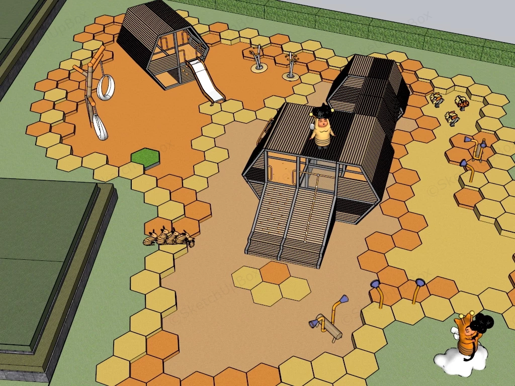 Honeycomb Theme Playground sketchup model preview - SketchupBox