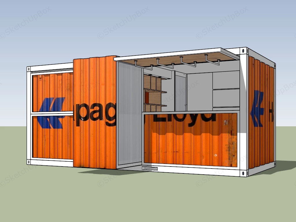 Shipping Container Concession Stand sketchup model preview - SketchupBox