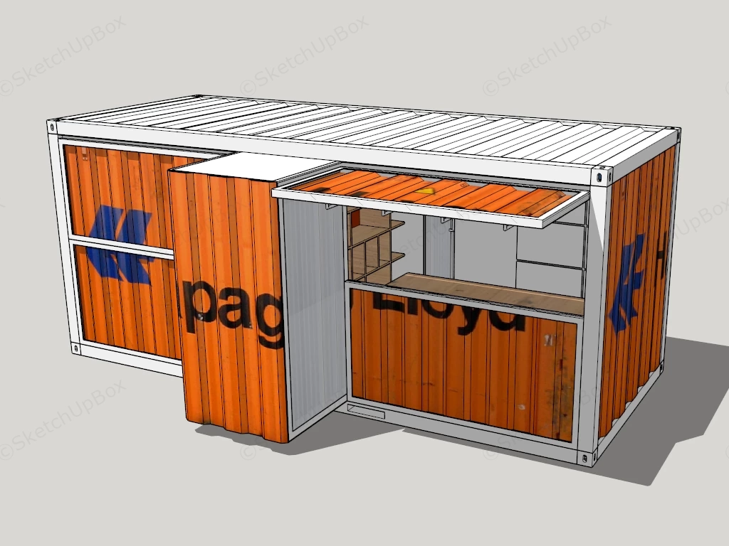 Shipping Container Concession Stand sketchup model preview - SketchupBox