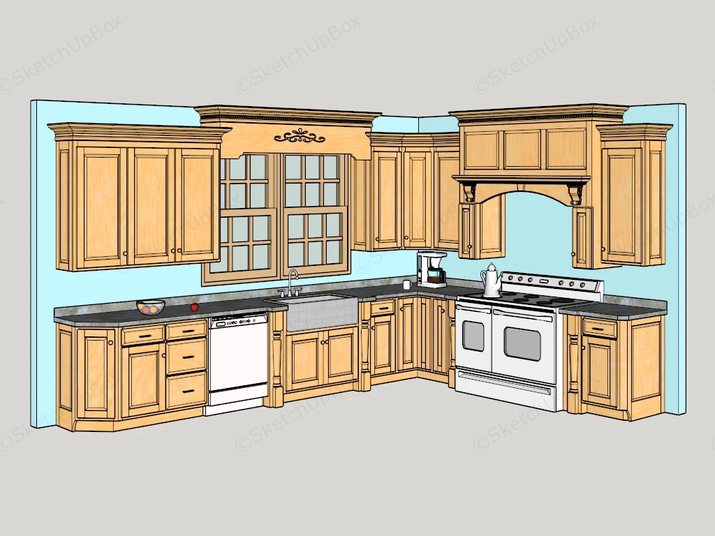 Traditional Style Kitchen Cabinets sketchup model preview - SketchupBox