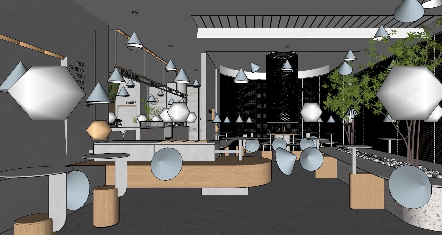 Next Generation Juice Bar Interior Design sketchup model preview - SketchupBox