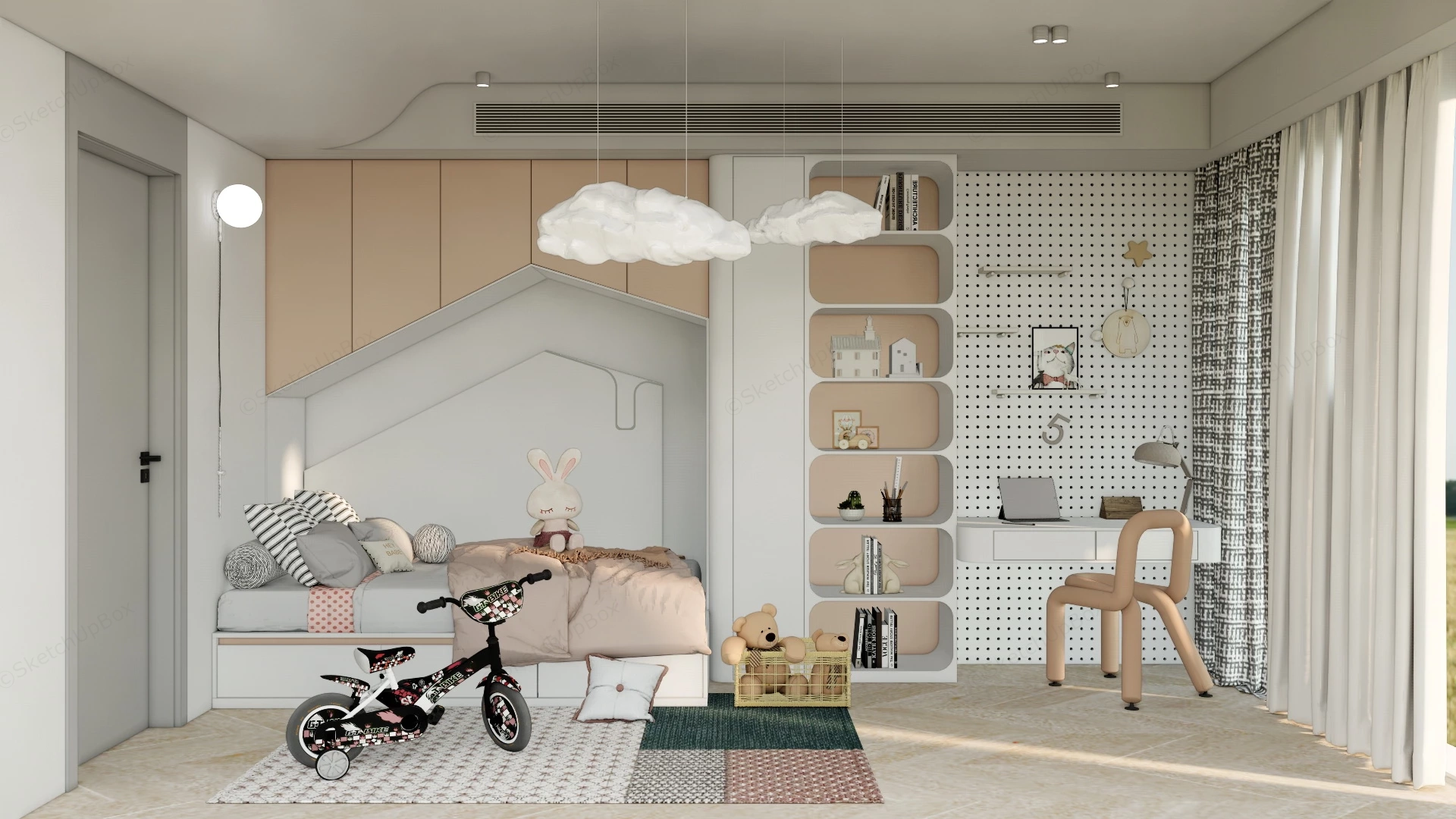 Neutral Toddler Room Design sketchup model preview - SketchupBox