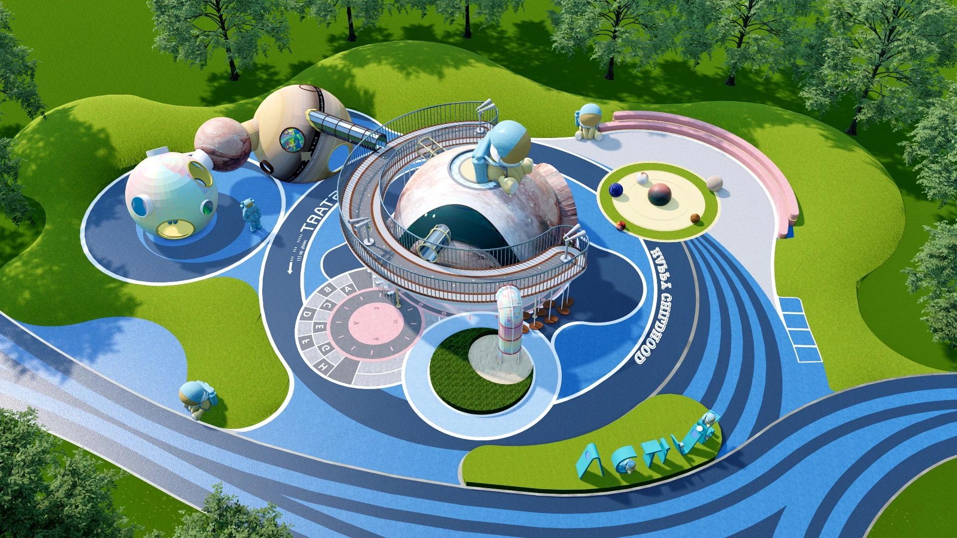 Happy Planet Outdoor Playground sketchup model preview - SketchupBox