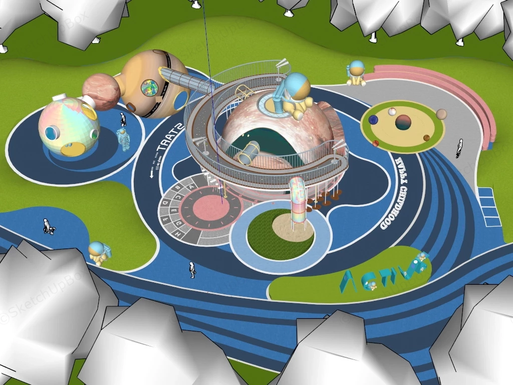 Happy Planet Outdoor Playground sketchup model preview - SketchupBox