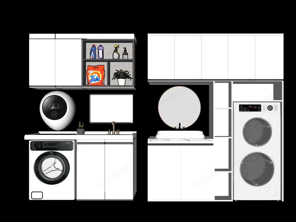 Laundry Room Storage Design sketchup model preview - SketchupBox