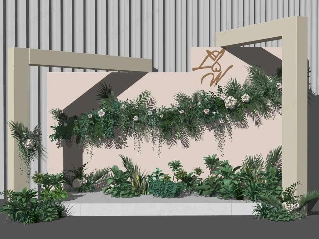 Green Wall Wedding Backdrop sketchup model preview - SketchupBox
