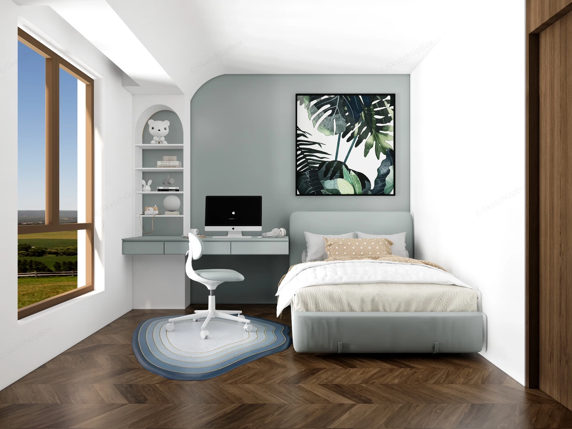 Small Space Kids Room Design sketchup model preview - SketchupBox