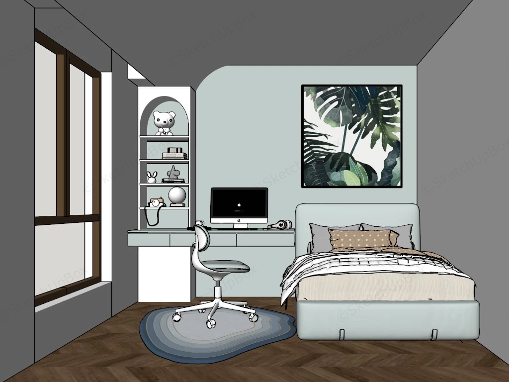 Small Space Kids Room Design sketchup model preview - SketchupBox