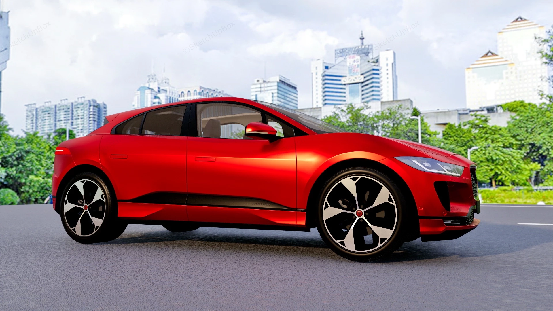 Jaguar I Pace EV400 sketchup model preview - SketchupBox