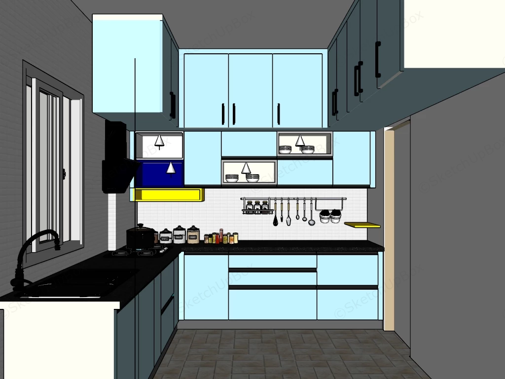 Light Blue Kitchen Ideas sketchup model preview - SketchupBox
