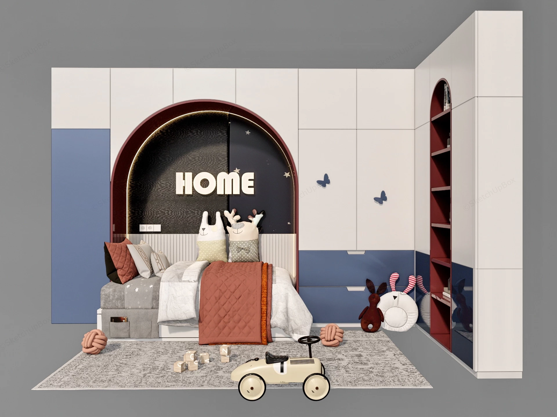 Toddler Bedroom Furniture sketchup model preview - SketchupBox