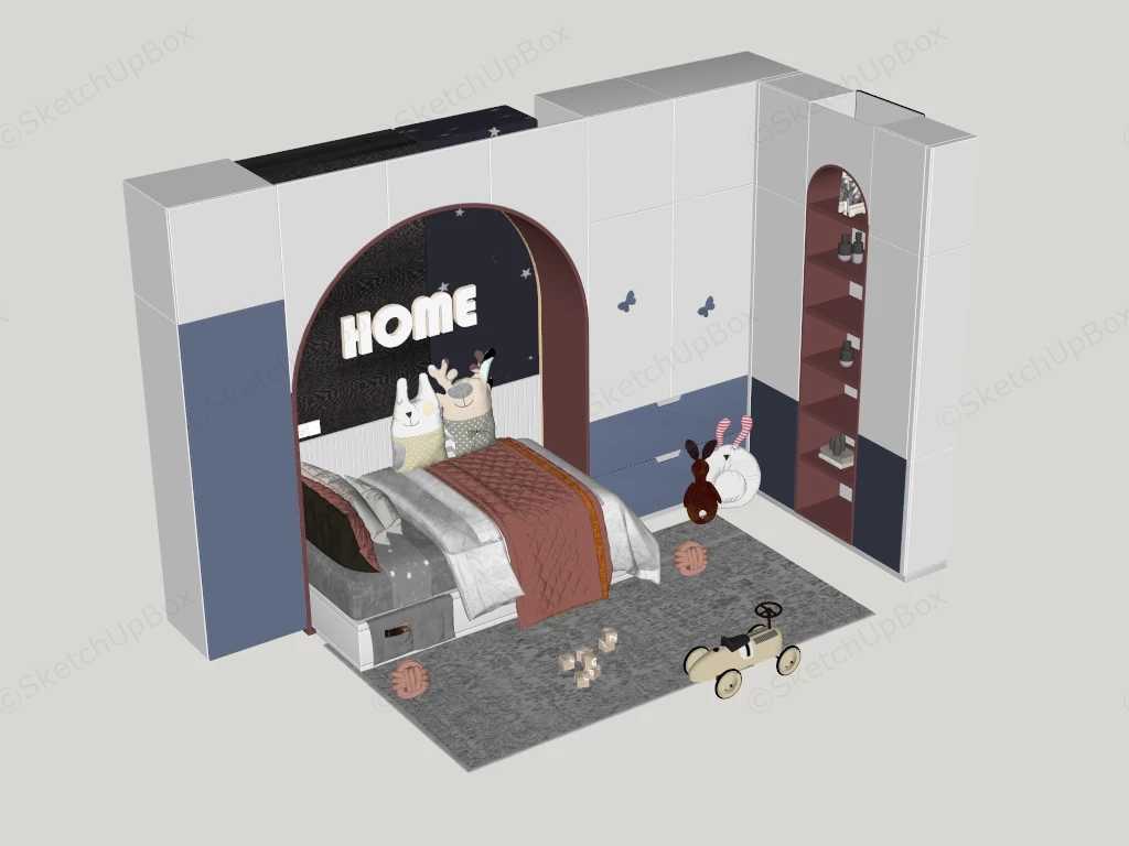 Toddler Bedroom Furniture sketchup model preview - SketchupBox
